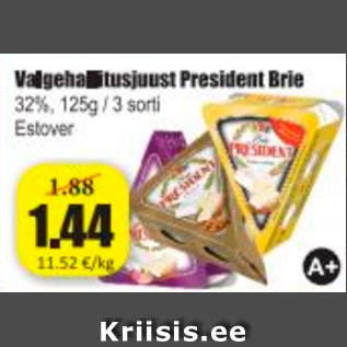 Allahindlus - Valgehallitusjuust President Brie