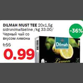 Allahindlus - DILMAH MUST TEE 20x1,5g sidrunimaitseline