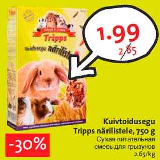 Allahindlus - Kuivtoidusegu Tripps närilistele, 750 g