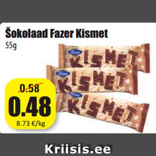 Allahindlus - Šokolaad Fazer Kismet 55g