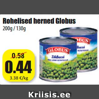 Allahindlus - Rohelised herned Globus