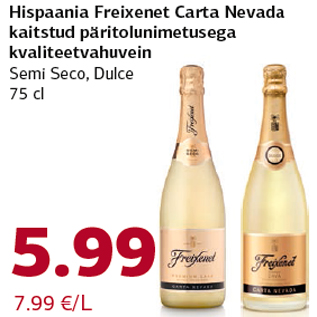 Allahindlus - Hispaania Freixenet Carta Nevada kaitstud päritolunimetusega kvaliteetvahuvein