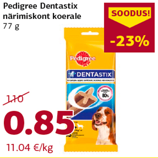 Allahindlus - Pedigree Dentastix närimiskont koerale 77 g