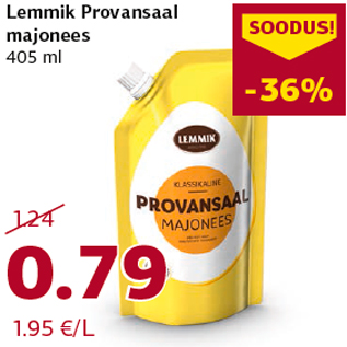 Allahindlus - Lemmik Provansaal majonees 405 ml