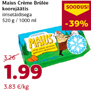 Allahindlus - Maius Crème Brûlée koorejäätis