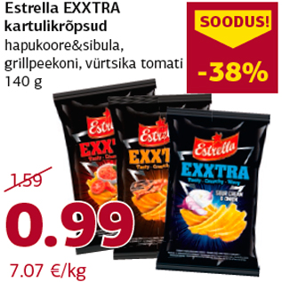 Allahindlus - Estrella EXXTRA kartulikrõpsud