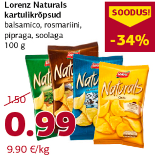 Allahindlus - Lorenz Naturals kartulikrõpsud