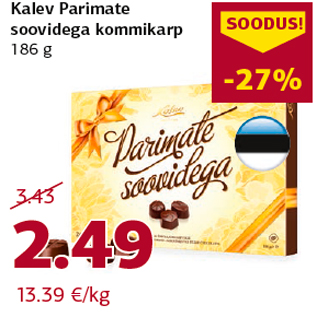 Allahindlus - Kalev Parimate soovidega kommikarp 186 g