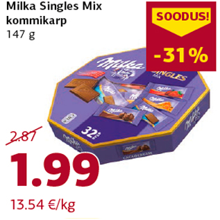 Allahindlus - Milka Singles Mix kommikarp 147 g