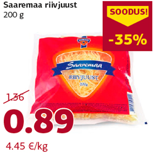 Allahindlus - Saaremaa riivjuust 200 g