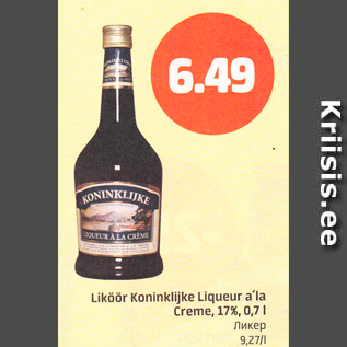 Allahindlus - Liköör Koninklijke Liqueur a´la Creme