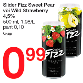 Allahindlus - Siider Fizz Sweet Pear või Wild Strawberry