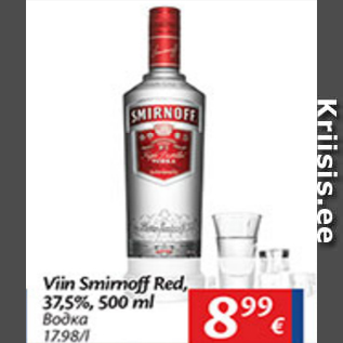 Allahindlus - Viin Smirnoff Red, 37,5%, 500 ml