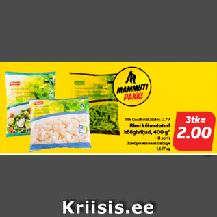 Allahindlus - Rimi külmutatud köögiviljad, 400 g*