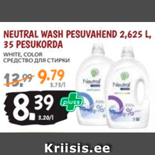 Allahindlus - NEUTRAL WASH PESUVAHEND 2,625 L, 35 PESUKORDA