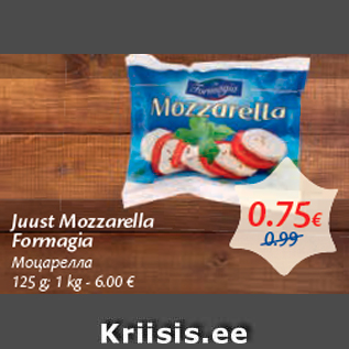 Allahindlus - Juust Mozzarella Formagia