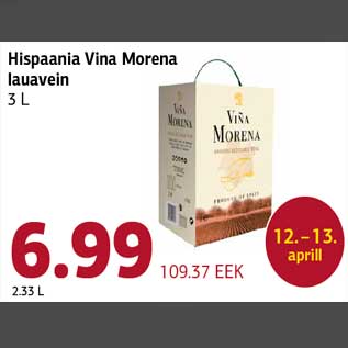 Allahindlus - Hispaania Vina Morena lauavein 3 L