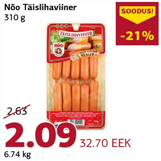 Allahindlus - Nõo Täislihaviiner 310 g