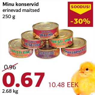 Allahindlus - Minu konservid erinevad maitsed 250 g