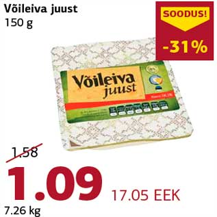 Allahindlus - Võileiva juust 150 g