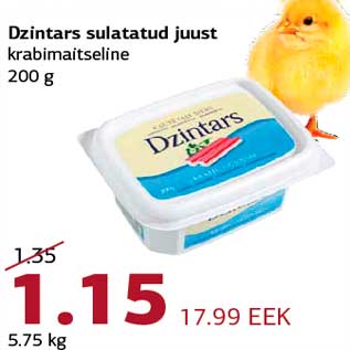 Allahindlus - Dzintars sulatatud juust krabimaitseline 200 g