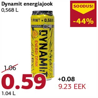 Allahindlus - Dynamit energiajook 0,568 L