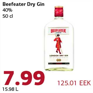 Allahindlus - Beefeater Dry Gin 40% 50 cl