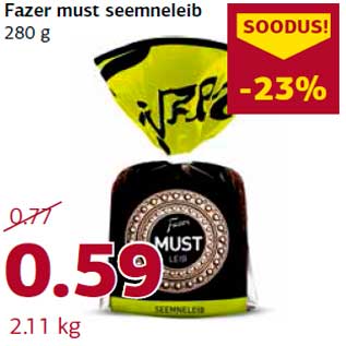 Allahindlus - Fazer must seemneleib 280 g