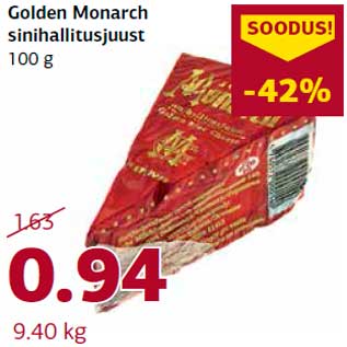 Allahindlus - Golden Monarch sinihallitusjuust 100 g