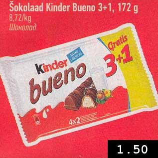 Allahindlus - Šokolaad Kinder Bueno 3+1, 172 g