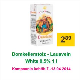 Allahindlus - Domkellerstolz - Lauavein White 9,5% 1 l