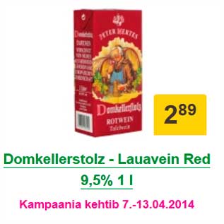 Allahindlus - Domkellerstolz - Lauavein Red 9,5% 1 l