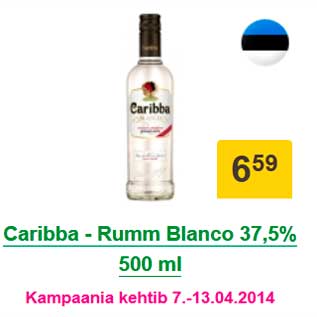 Allahindlus - Caribba - Rumm Blanco 37,5% 500 ml