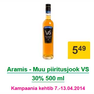 Allahindlus - Aramis - Muu piiritusjook VS 30% 500 ml