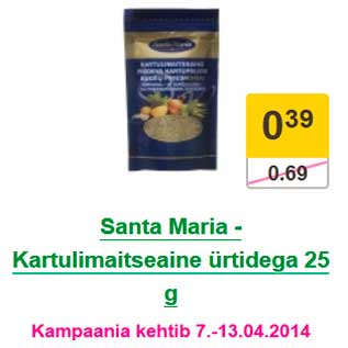 Allahindlus - Santa Maria - Kartulimaitseaine ürtidega 25 g