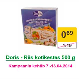 Allahindlus - Doris - Riis kotikestes 500 g