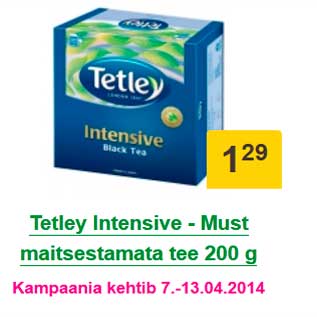 Allahindlus - Tetley Intensive - Must maitsestamata tee 200 g