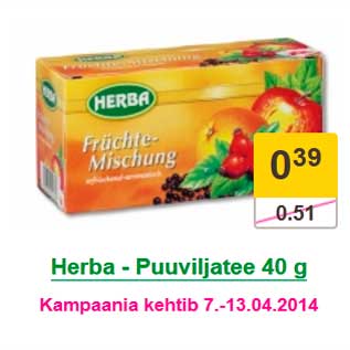 Allahindlus - Herba - Puuviljatee 40 g