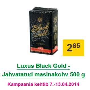 Allahindlus - Luxus Black Gold - Jahvatatud masinakohv 500 g