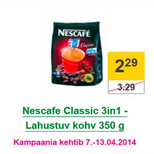 Allahindlus - Nescafe Classic 3in1 - Lahustuv kohv 350 g