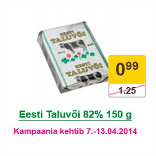 Allahindlus - Eesti Taluvõi 82% 150 g