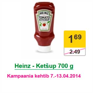 Allahindlus - Heinz - Ketšup 700 g