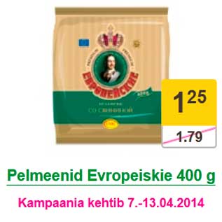 Allahindlus - Pelmeenid Evropeiskie 400 g