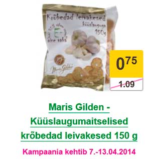 Allahindlus - Maris Gilden - Küüslaugumaitselised krõbedad leivakesed 150 g