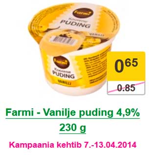 Allahindlus - Farmi - Vanilje puding 4,9% 230 g