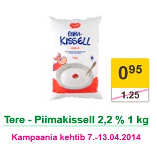 Allahindlus - Tere - Piimakissell 2,2 % 1 kg