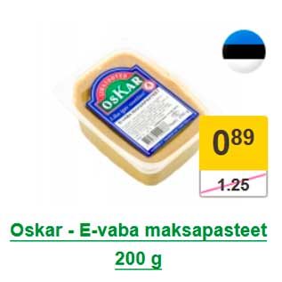 Allahindlus - Oskar - E-vaba maksapasteet 200 g