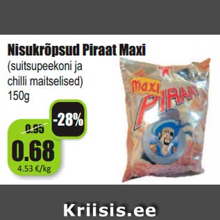 Allahindlus - Nisukrõpsud Piraat Maxi