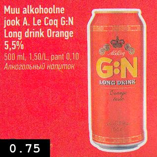 Allahindlus - Muu alkohoolne jook A.Le Coq G:N Long drink Orange