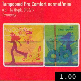 Allahindlus - Tampoonid Pro Comfort normal/mini